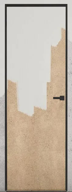 Двери в интерьере - Дверь скрытая грунт прозрачный 2,1 м, AL кромка черная, наружная 42 мм