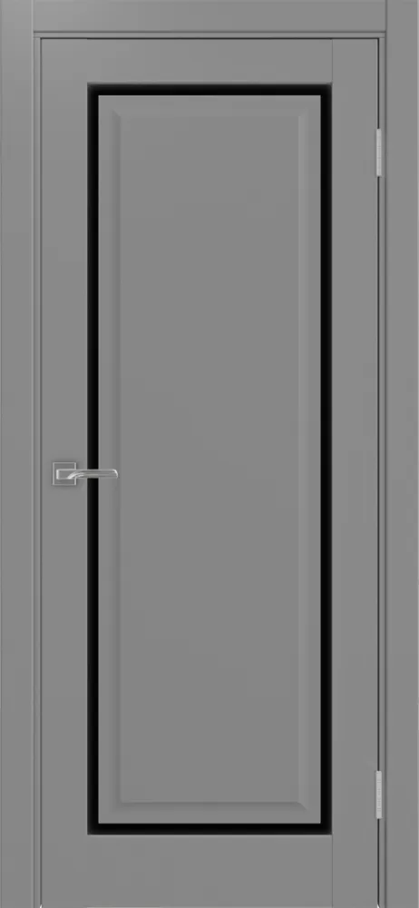 Двери в интерьере - Дверь Эко 601С.21 ОФ4 серый, lacobel черный