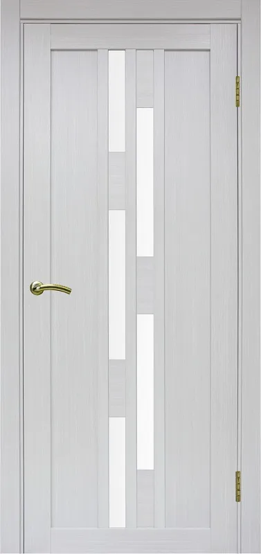 Двери в интерьере - Дверь Эко 551.121 ясень серебристый, lacobel белый