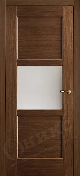 Дверь Оникс Квадро с плоской филенкой орех, сатинат