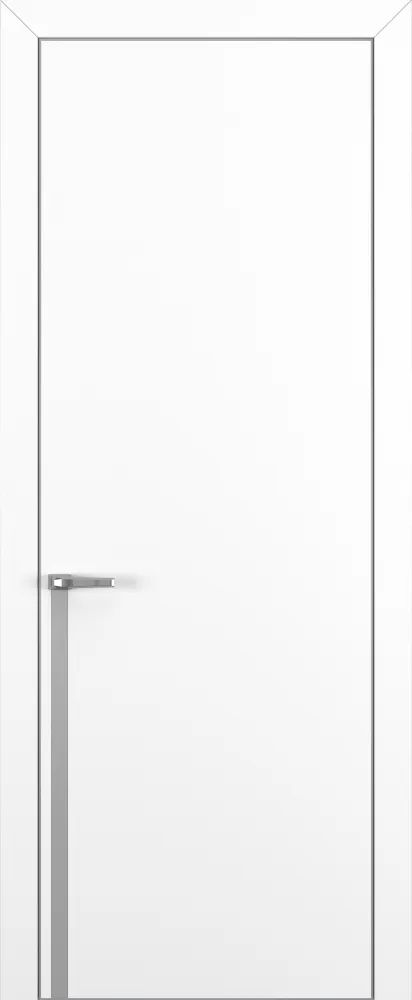 Двери в интерьере - Дверь Z K21 полипропилен белый, ALU кромка хром, молдинг серебро, глухая