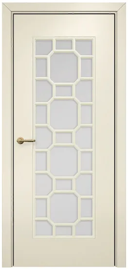Двери в интерьере - Дверь Оникс Турин фрезерованная эмаль слоновая кость, сатинато с решеткой №3