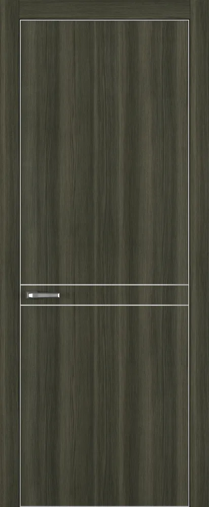 Двери в интерьере - Дверь Z K13 toppan дуб темный, ALU кромка хром, молдинг серебро, глухая