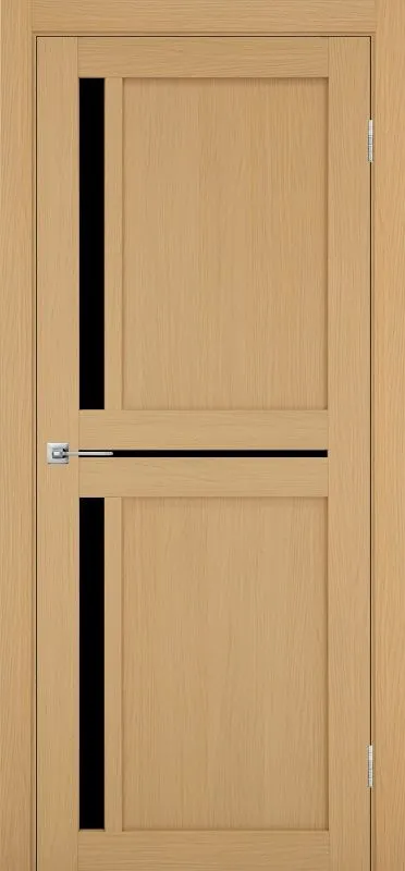Двери в интерьере - Дверь Эко 523.221 ясень темный, lacobel черный