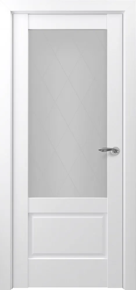 Двери в интерьере - Дверь Z Турин Тип S экошпон белый, стекло сатинат