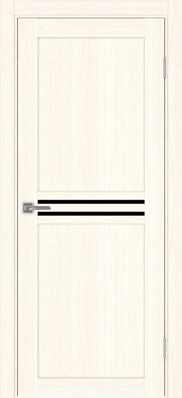 Двери в интерьере - Дверь Эко 552.12 ясень светлый, lacobel черный