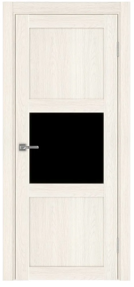 Двери в интерьере - Дверь Эко 530.121 ясень светлый, lacobel черный