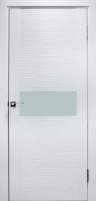 Дверь ZADOOR D2 техно эмаль белая, лакобель белый