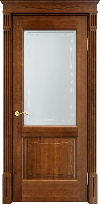 Дверь Итальянская Легенда массив ольхи ОЛ6.2 коньяк, стекло 6-4