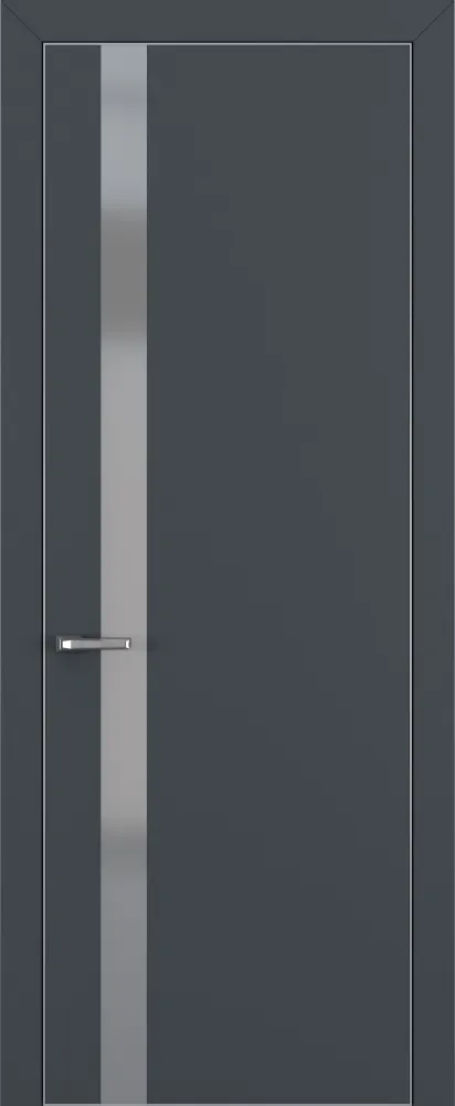 Двери в интерьере - Дверь Z K2 полипропилен  графит премьер, ALU кромка хром, matelac silver grey, глухая