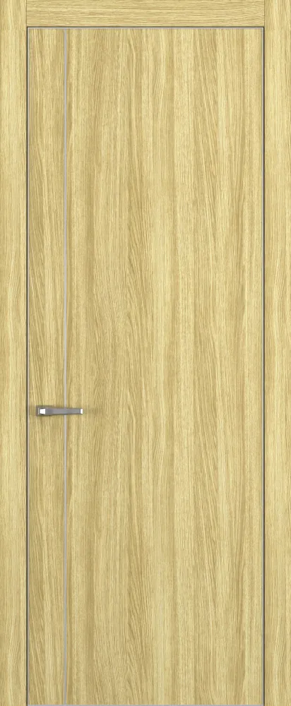 Двери в интерьере - Дверь Z K14 toppan дуб натуральный, ALU кромка хром, молдинг серебро, глухая