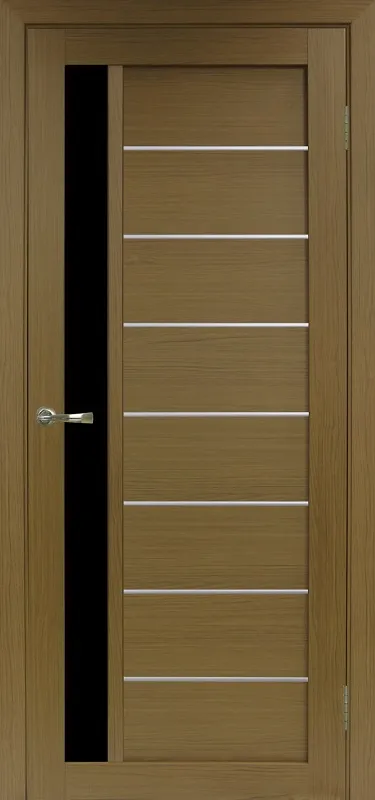 Двери в интерьере - Дверь Эко 554.21 АПП орех молдинг SC, lacobel черный