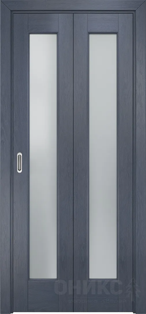 Двери в интерьере - Дверь-книжка Оникс Лагуна дуб графит, стекло сатинат