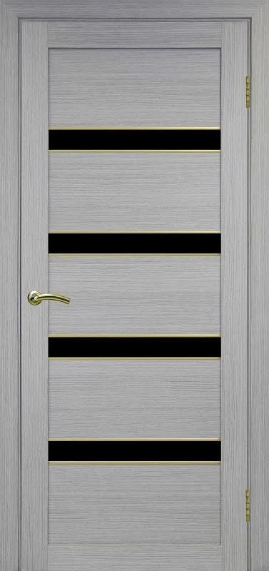 Двери в интерьере - Дверь Эко 505.12 АПС дуб серый молдинг SG, lacobel черный