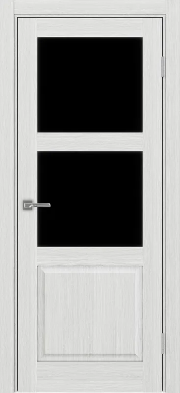 Двери в интерьере - Дверь Эко 630.221 ОФ3 ясень серебристый, lacobel черный