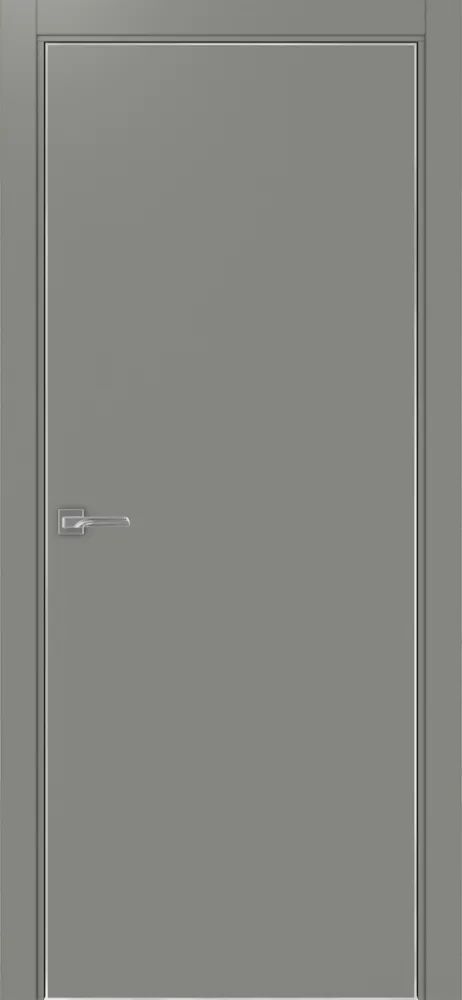 Двери в интерьере - Дверь Эко 201 серый, кромка AL хром SC с 4-х сторон, глухая