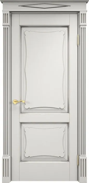 Дверь Итальянская Легенда массив ольхи ОЛ6.2 белый грунт с патиной серебро, глухая. Фото №3