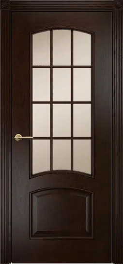 Двери в интерьере - Дверь Оникс Прага палисандр, сатинат бронза полукруглая решетка