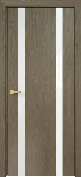 Двери в интерьере - Дверь Оникс Верона 2 дуб кофейный, глухая, триплекс белый
