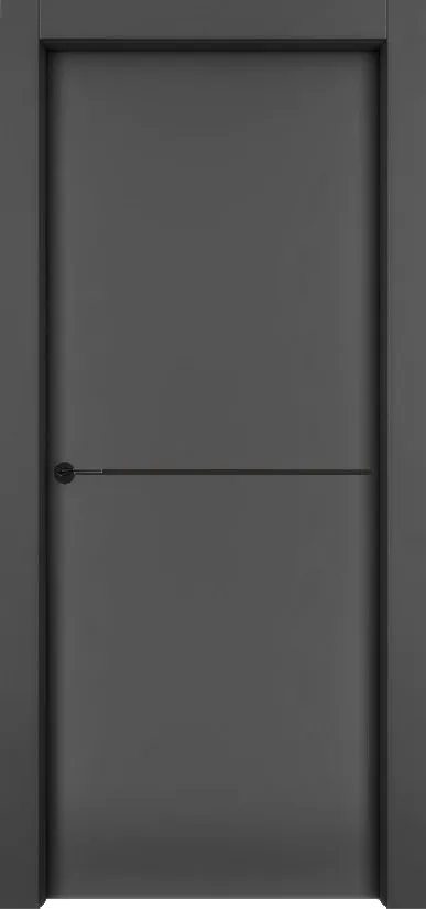 Двери в интерьере - Дверь 1001-М1 эмаль RAL 9005, молдинг черный, глухая
