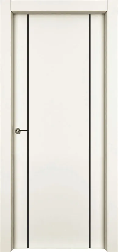 Двери в интерьере - Дверь 1001-М2 эмаль RAL 9001, молдинг черный, глухая