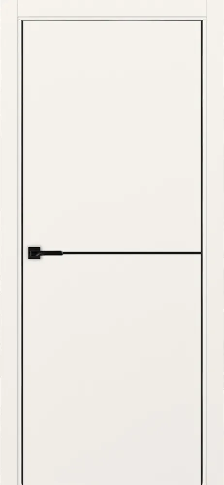 Двери в интерьере - Дверь Эко 202 бежевый молдинг SB, кромка AL черная SB с 2-х сторон, глухая