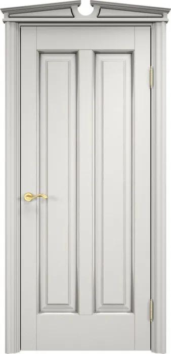 Дверь ПМЦ массив ольхи ОЛ102 белый грунт с патиной серебро, глухая. Фото №2