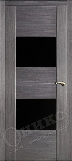 Дверь Оникс Парма серый дуб, стекло черное