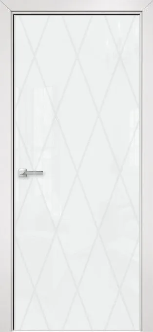 Двери в интерьере - Дверь Оникс Арт, лакобель белый RAL0333 пескоструй №11