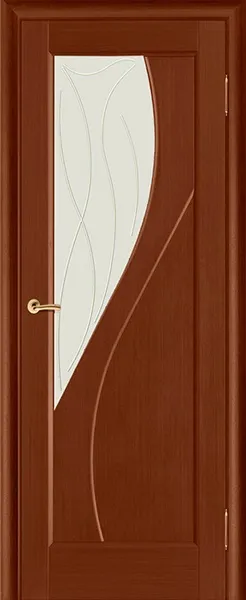 Дверь Вилейка массив ольхи Дива бренди, стекло матовое