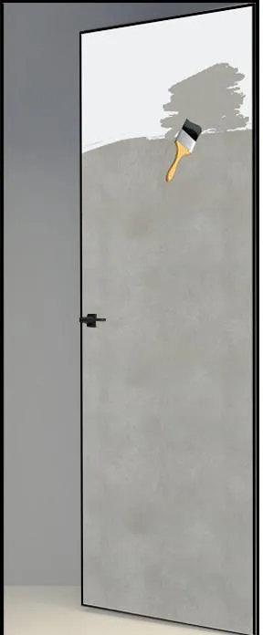 Двери в интерьере - Дверь скрытая под покраску Премиум ИУ-59, AL black с 4-х сторон, revers 2,01 м