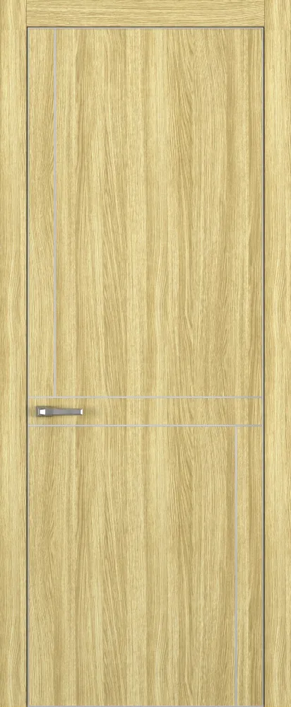 Двери в интерьере - Дверь Z K20 toppan дуб натуральный, ALU кромка хром, молдинг серебро, глухая