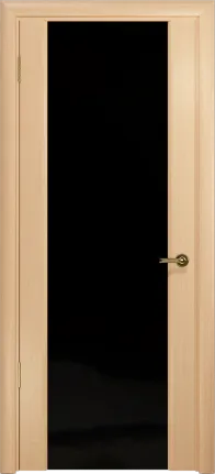 Дверь Арт Деко Спациа-3 беленый дуб, черный триплекс