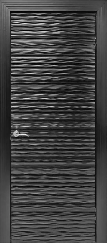 Двери в интерьере - Дверь Вейв эмаль RAL 9005, глухая