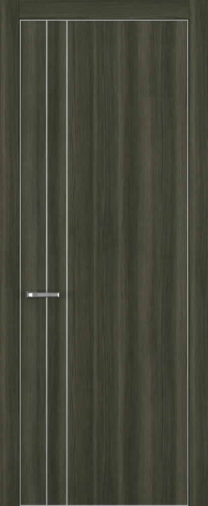 Двери в интерьере - Дверь Z K15 toppan дуб темный, ALU кромка хром, молдинг серебро, глухая