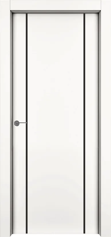 Двери в интерьере - Дверь 1001-М2 эмаль RAL 9010, молдинг черный, глухая