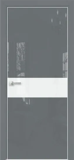 Двери в интерьере - Дверь Оникс Соло 3 глухая Lacobel RAL 7040/Lacobel RAL 0333