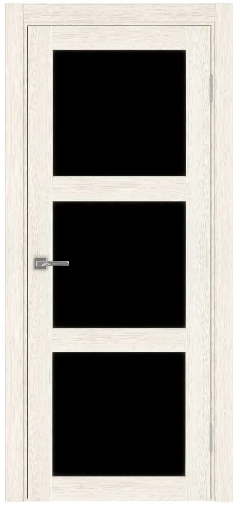 Двери в интерьере - Дверь Эко 530.222 ясень светлый, lacobel черный