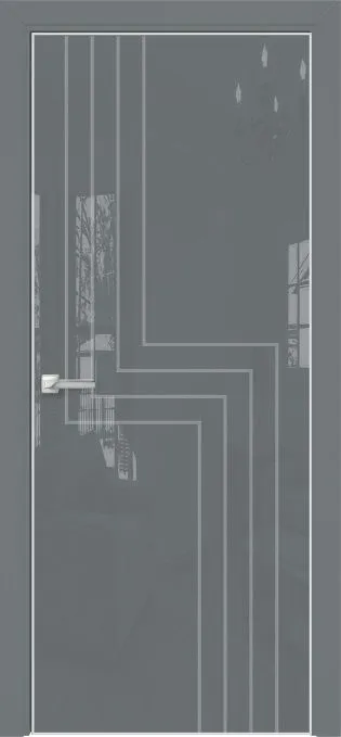 Двери в интерьере - Дверь Оникс Арт, лакобель серый RAL 7040, пескоструй №1