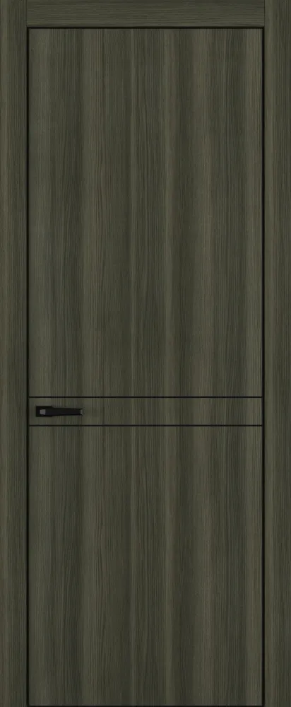 Двери в интерьере - Дверь Z K13 toppan дуб темный, ALU кромка черная, молдинг черный, глухая