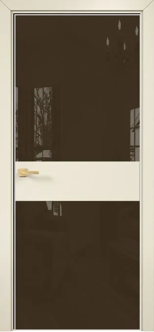 Двери в интерьере - Дверь Оникс Соло 2 эмаль слоновая кость, глухая, Lacobel RAL 8028