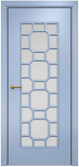 Двери в интерьере - Дверь Оникс Турин фрезерованная эмаль голубая, сатинато с решеткой №3