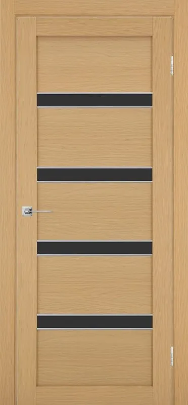 Двери в интерьере - Дверь Эко 505.12 АПС ясень темный молдинг SC, lacobel черный