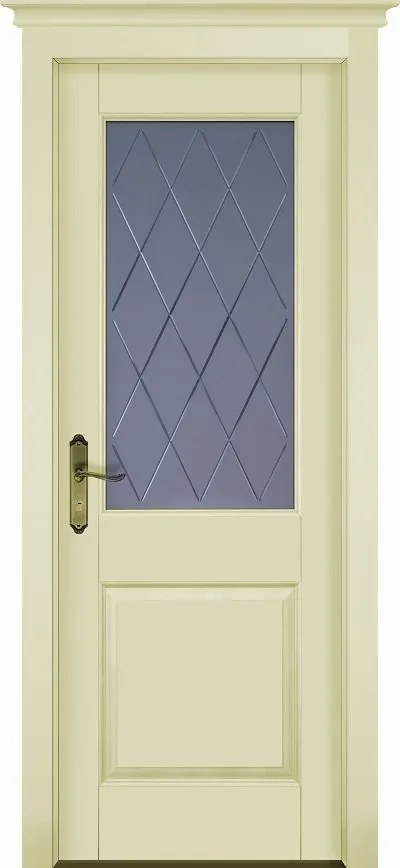 Двери в интерьере - Дверь ДР массив ольхи Европа эмаль слоновая кость, стекло