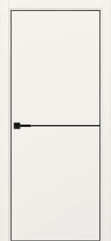 Двери в интерьере - Дверь Эко 202 бежевый молдинг SB, кромка AL черная SB с 4-х сторон, глухая