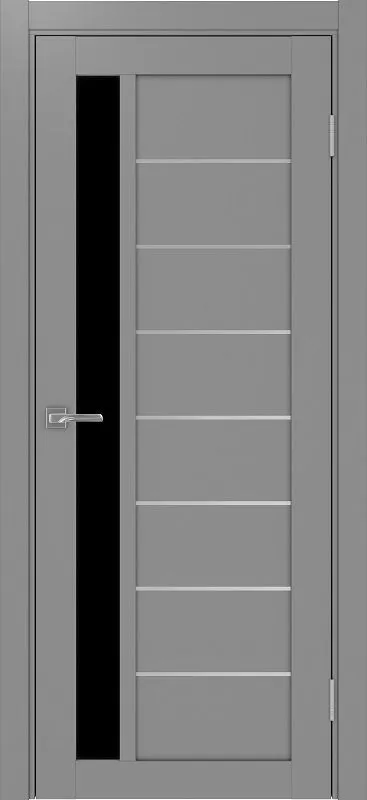 Двери в интерьере - Дверь Эко 554.21 АПП серый молдинг SC, lacobel черный