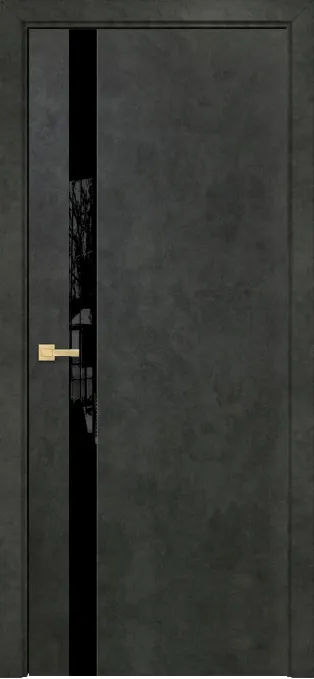 Двери в интерьере - Дверь Оникс Верона 1 бетон темный, триплекс черный