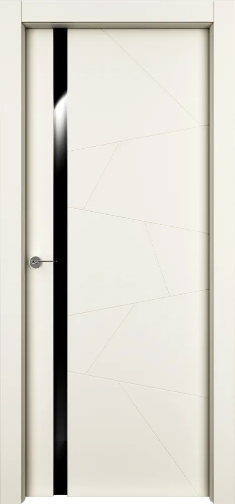 Двери в интерьере - Дверь Берг эмаль RAL 9001, триплекс черный, глухая