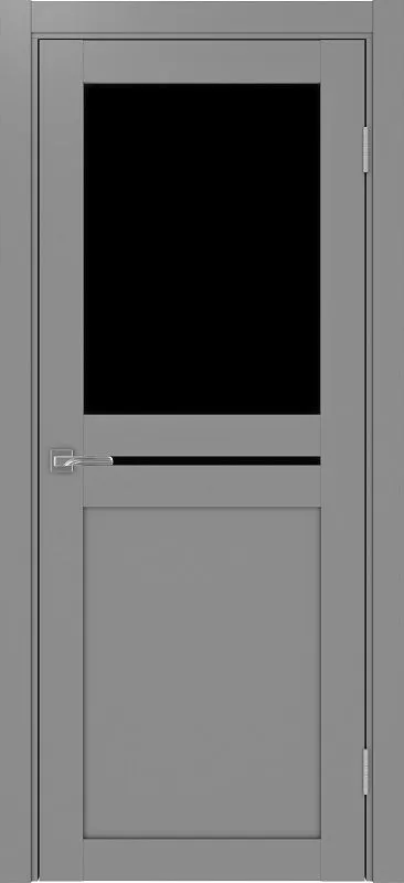 Двери в интерьере - Дверь Эко 520.221 серый, lacobel черный