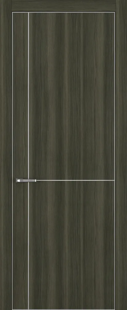 Двери в интерьере - Дверь Z K17 toppan дуб темный, ALU кромка хром, молдинг серебро, глухая